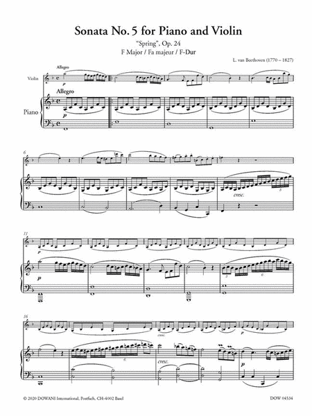 Sonata F-major Op. 24 "Spring"
