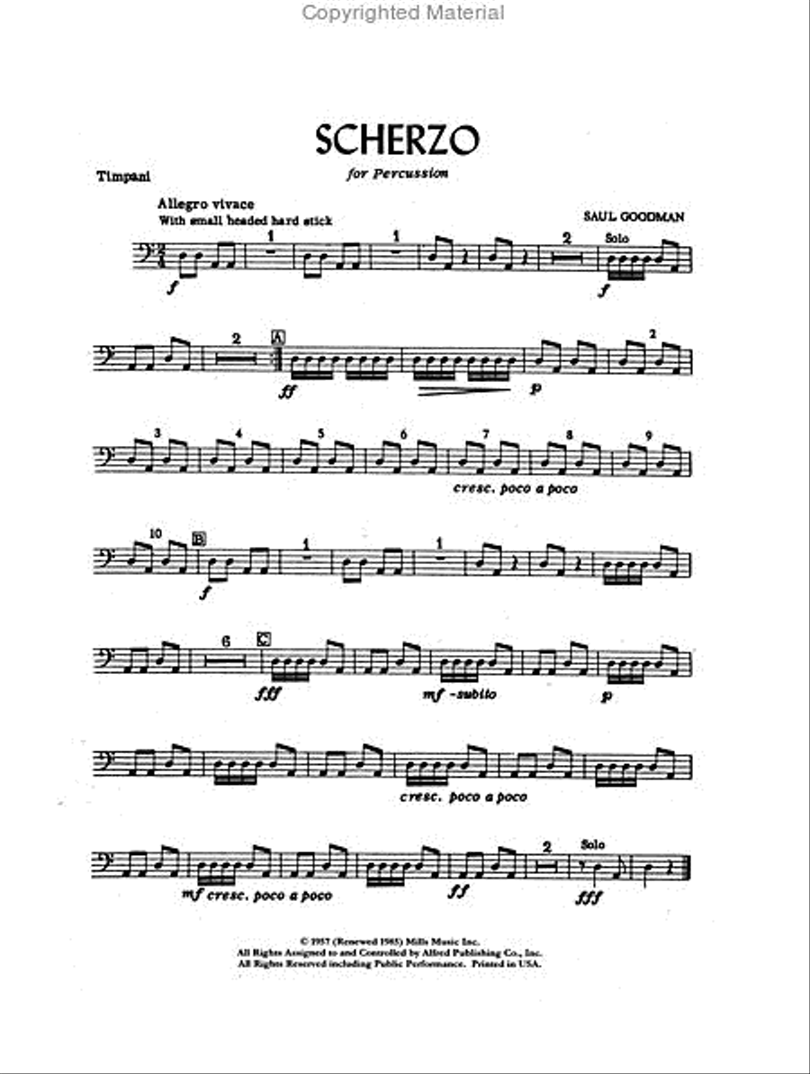 Scherzo for Percussion Scherzo for Percussion Percussion Ensemble scores gallery preview page 3