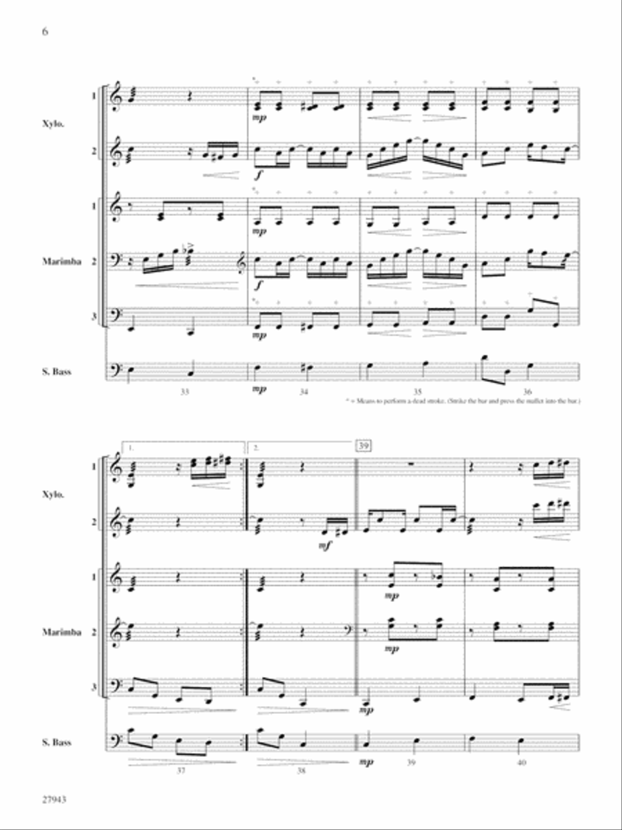 The Entertainer: Score Percussion Ensemble scores gallery preview page 6