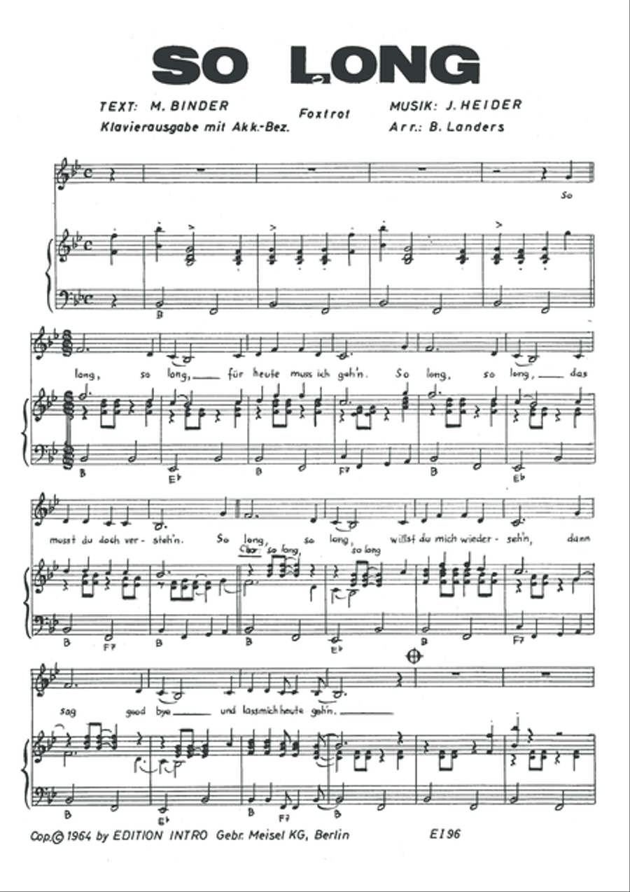So long Piano, Vocal scores gallery preview page 3