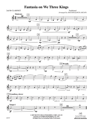 Fantasia on We Three Kings: 2nd B-flat Clarinet