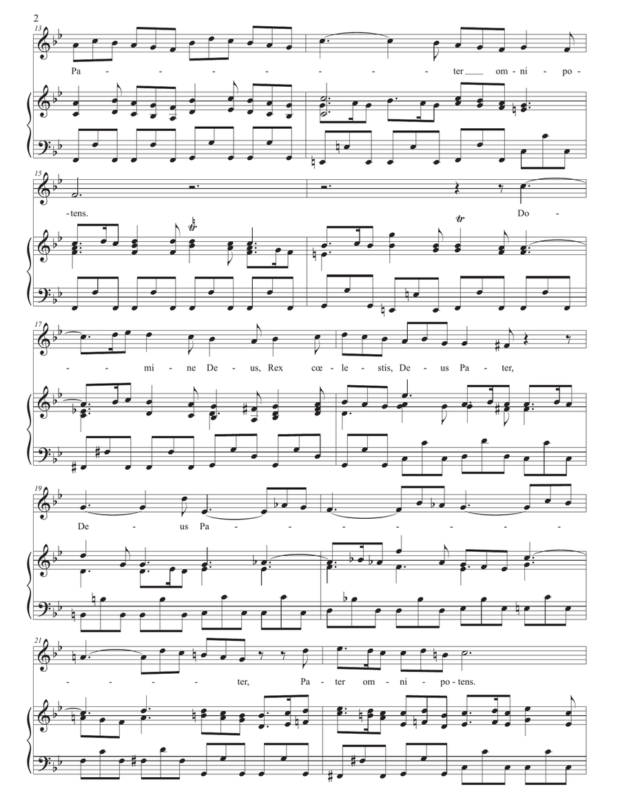 VIVALDI: Domine Deus, RV 589 (transposed to B-flat major) Piano, Vocal scores gallery preview page 3