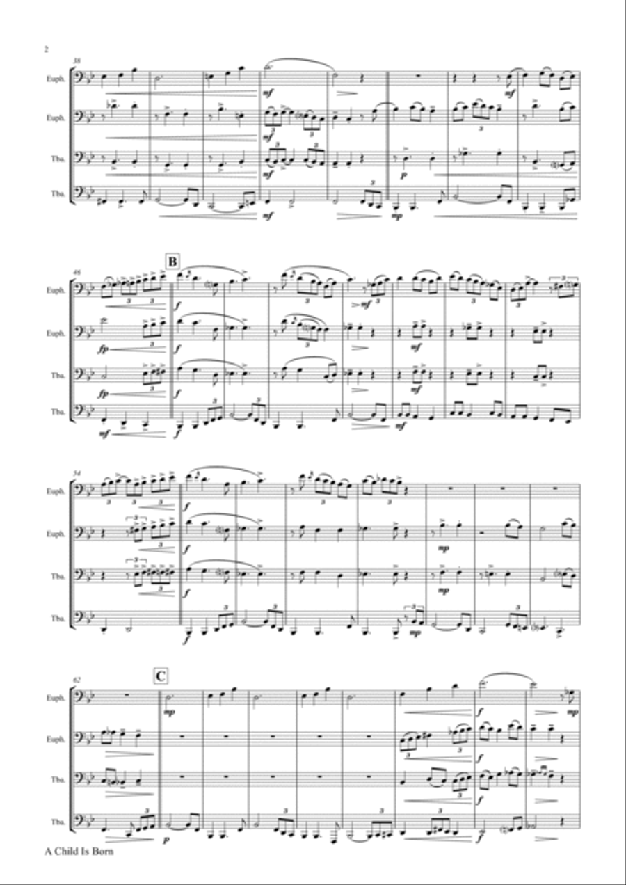 A Child Is Born Euphonium scores gallery preview page 2