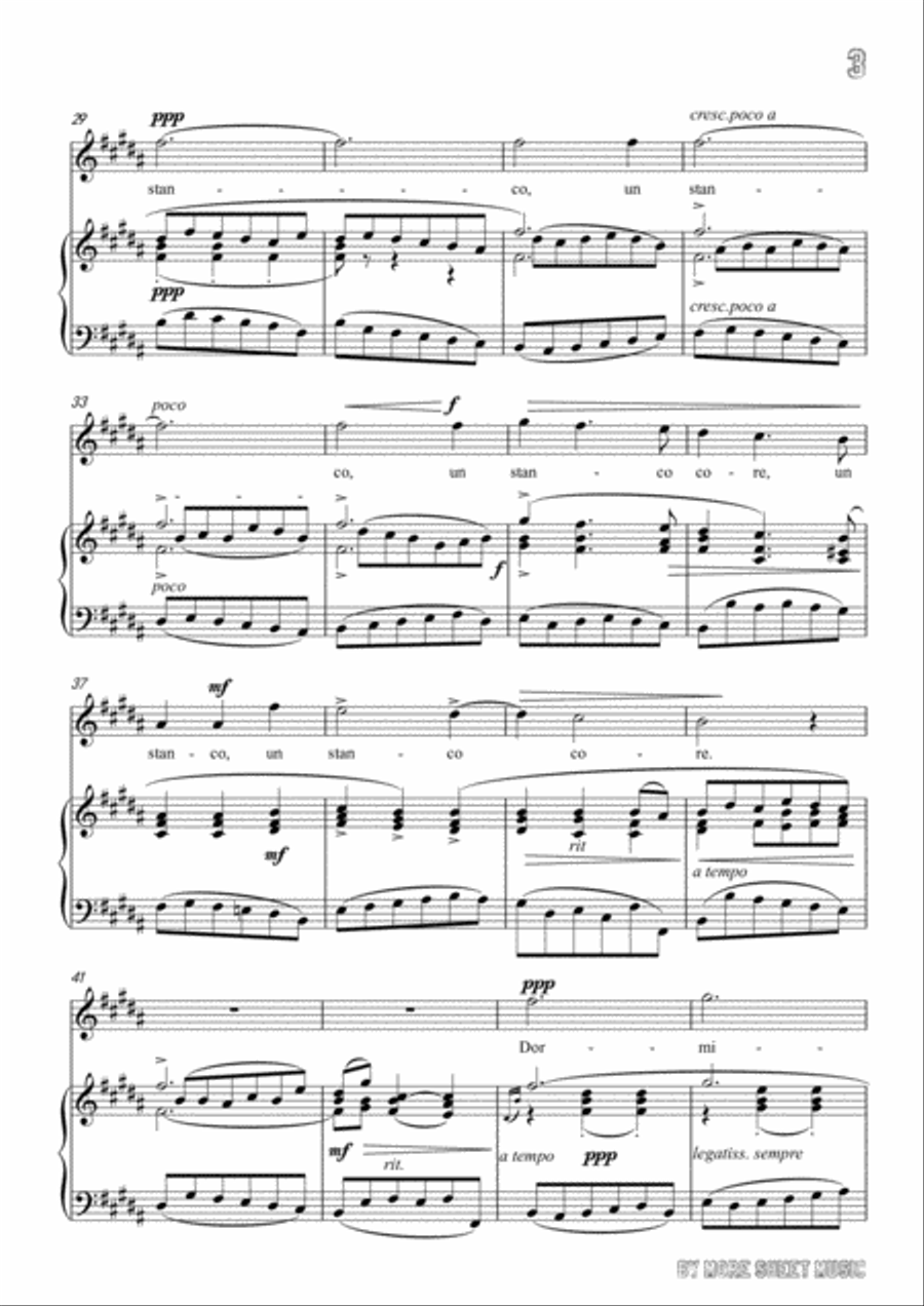 Bassani-Posate! Dormite! in B Major,for voice and piano
