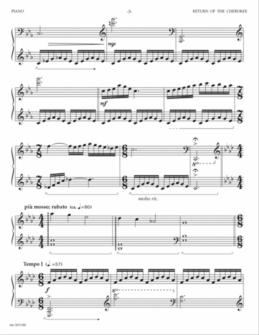 Return of the Cherokee Piano scores gallery preview page 3
