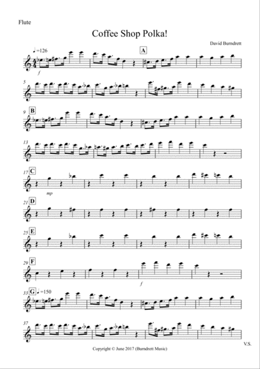 Coffee Shop Polka! for Wind Quartet Woodwind Quartet scores gallery preview page 4