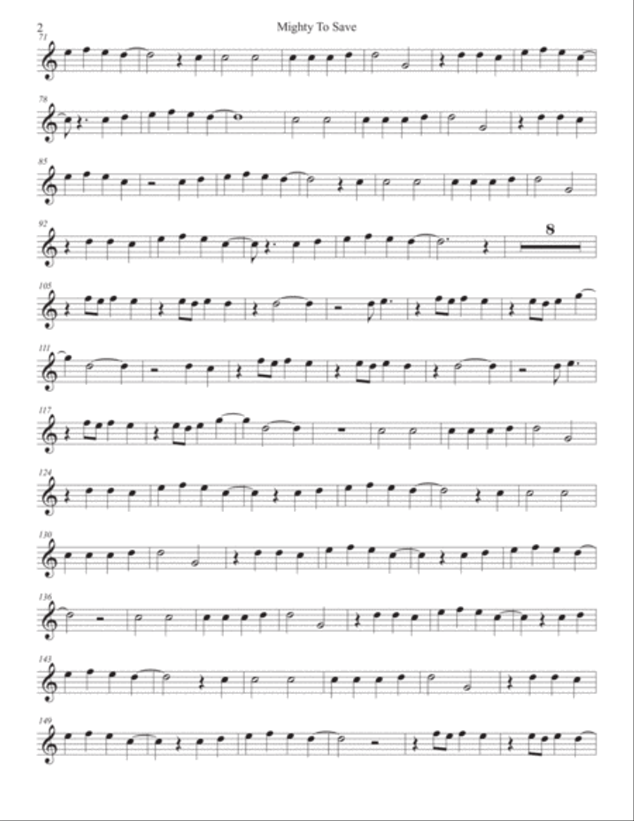 Mighty To Save Soprano Saxophone scores gallery preview page 2
