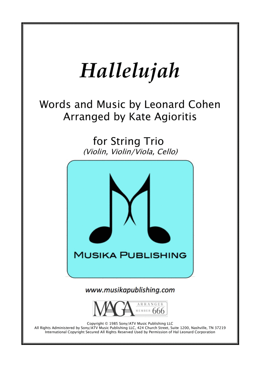 Hallelujah String Trio scores gallery preview page 1