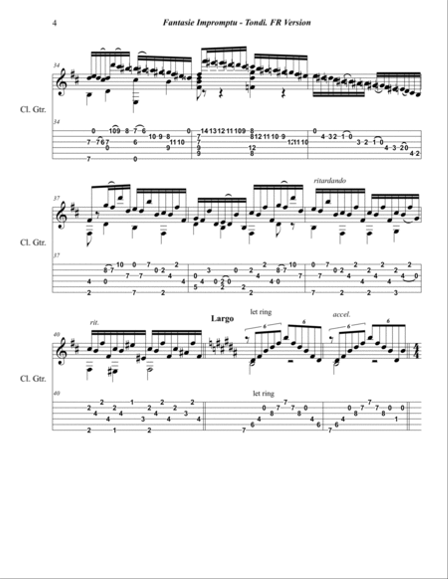 FANTASIE IMPROMPTU FOR GUITAR SOLO Acoustic Guitar scores gallery preview page 4