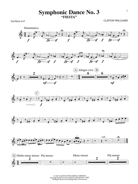 Symphonic Dance No. 3 ("Fiesta"): 2nd F Horn