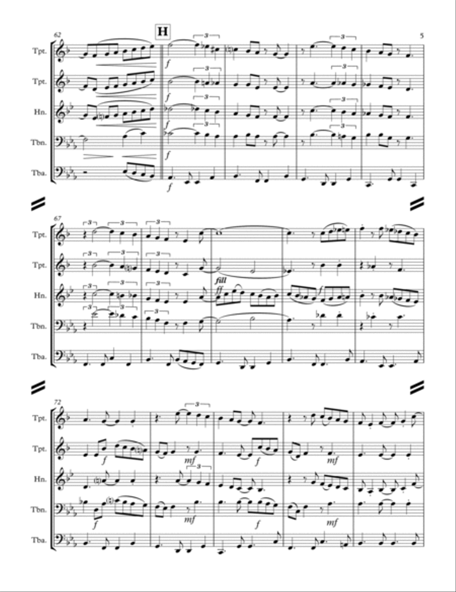 Quiet Nights Of Quiet Stars (Corcovado) Brass Ensemble scores gallery preview page 6