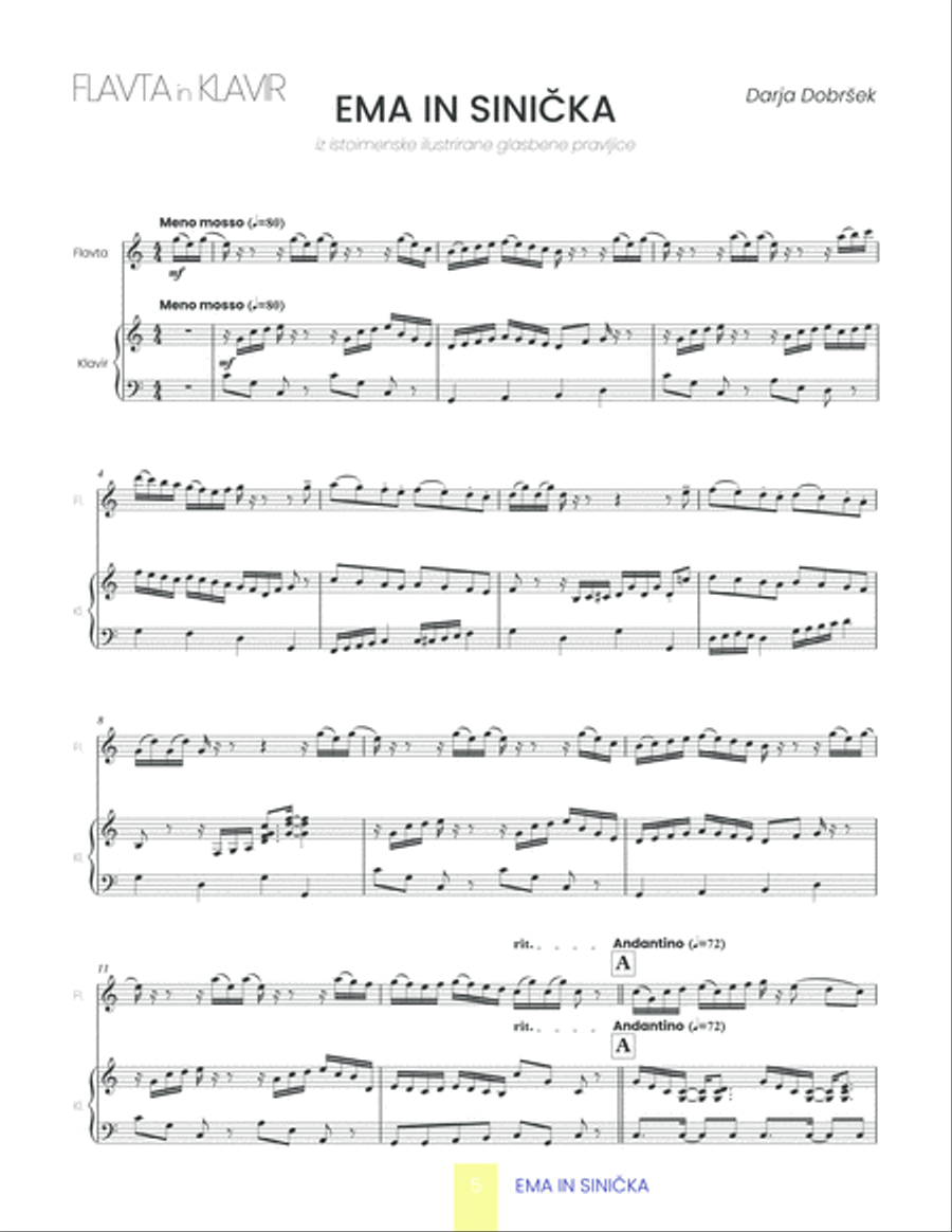 Ema and the bird Ema and the bird Flute Solo scores gallery preview page 5