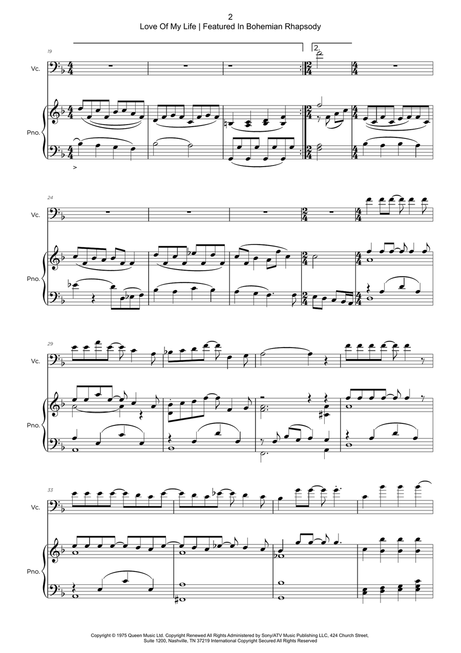 Love Of My Life Piano scores gallery preview page 2