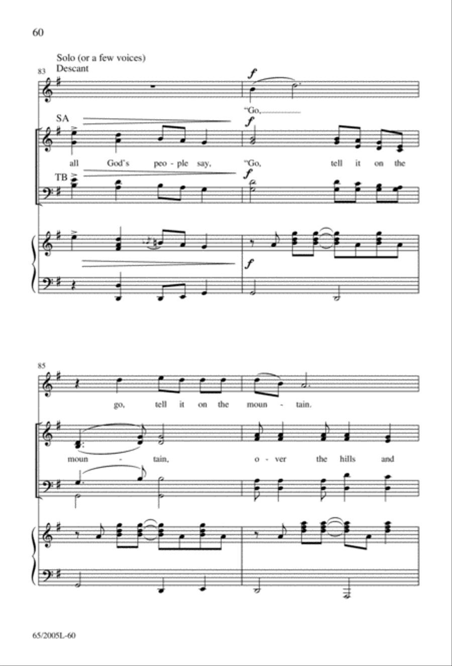 I Hear the Prophet Callin' 4-Part scores gallery preview page 61