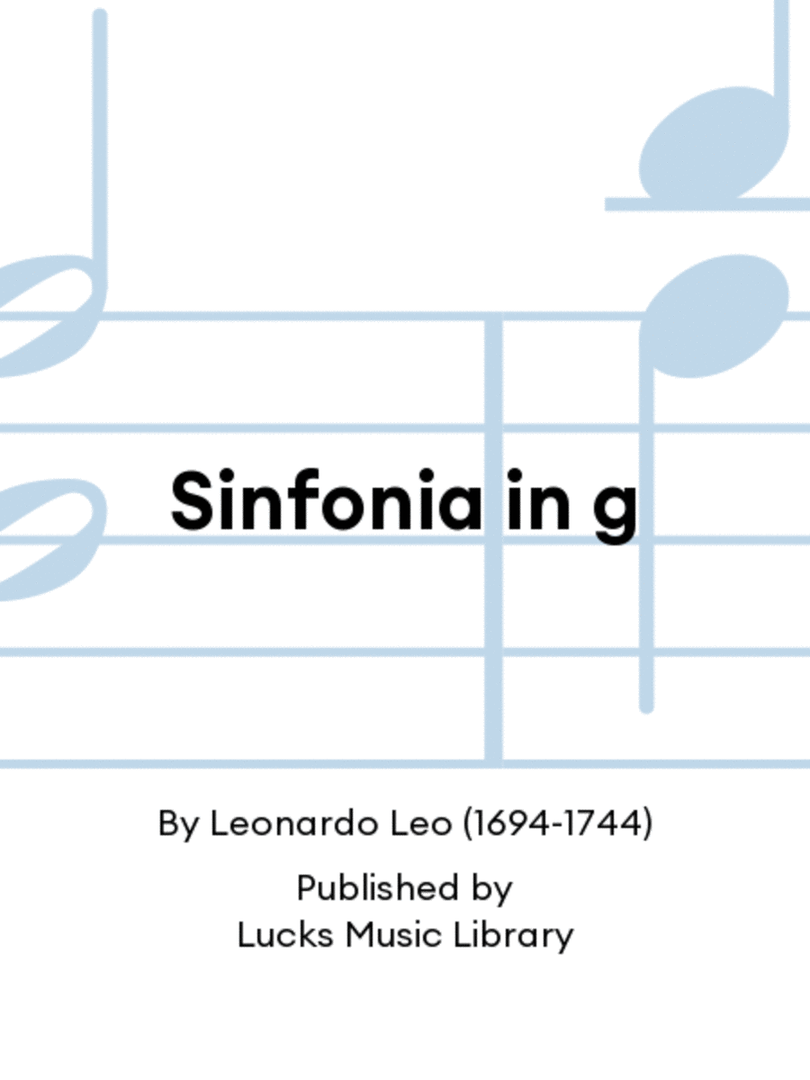 Sinfonia in g Sinfonia in g Set of Parts scores gallery preview page 1