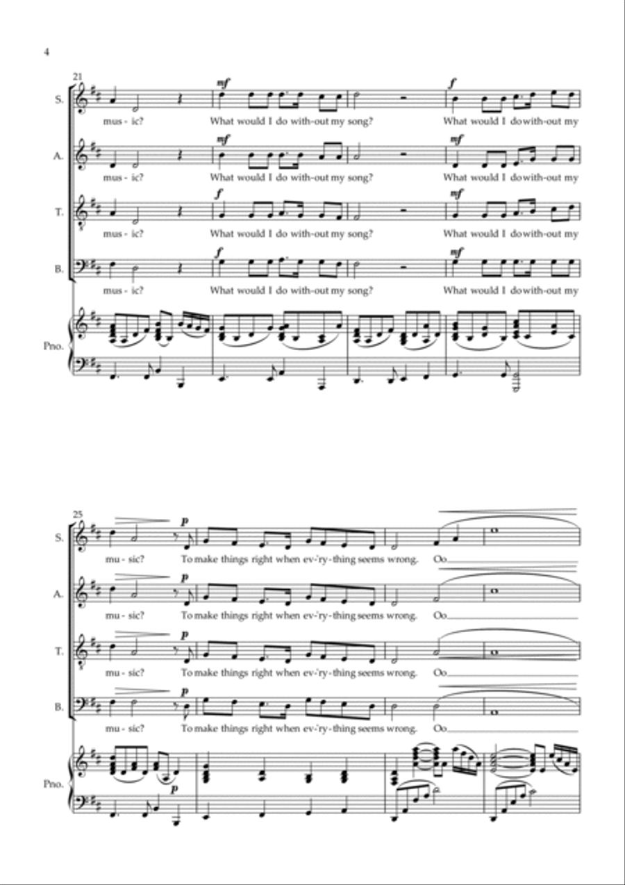 What Would I Do Without My Music Choir scores gallery preview page 4