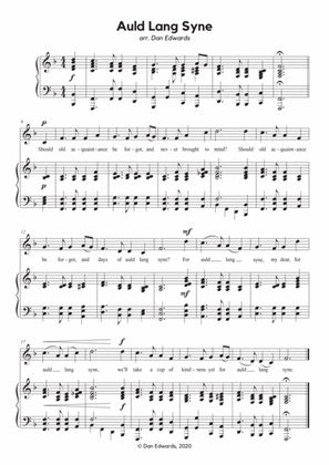 Auld Lang Syne - arranged for piano and voice. Singer Pro