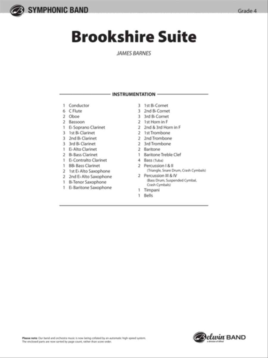 Brookshire Suite: Score Concert Band scores gallery preview page 1