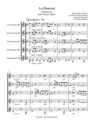 La Douceur (from "Heroic Music") (Bb) (Trumpet Quintet)