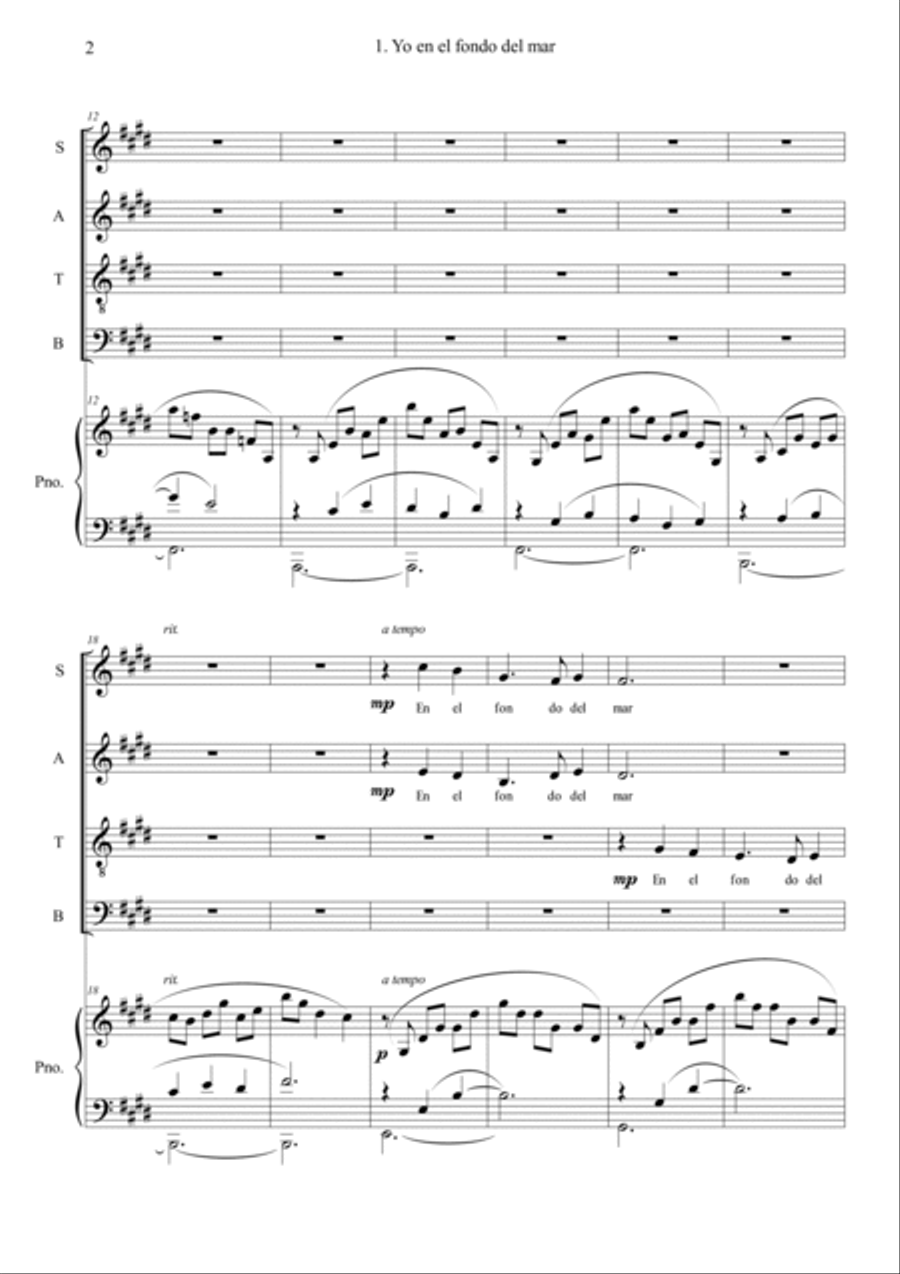 Three poems by Alfonsina Storni 4-Part scores gallery preview page 4
