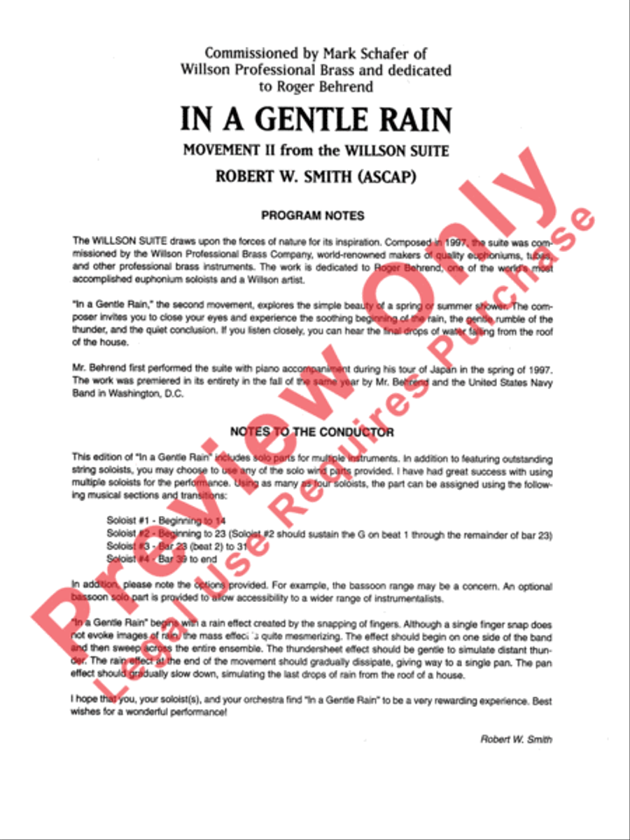 In a Gentle Rain (Movement II from the Willson Suite) Full Orchestra scores gallery preview page 3