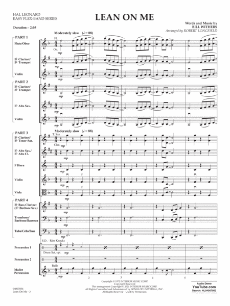 Lean on Me (arr. Robert Longfield) - Conductor Score (Full Score)