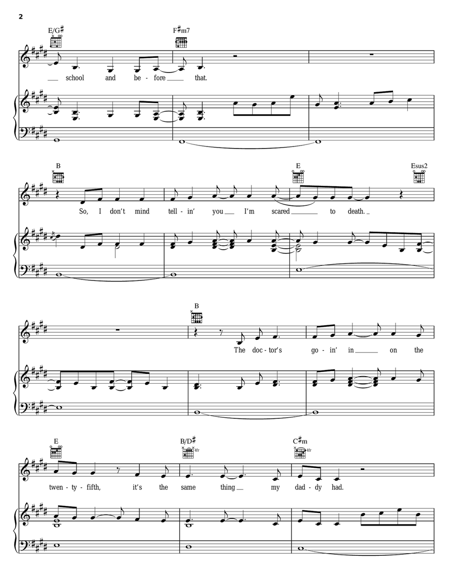 If Something Should Happen Piano, Vocal, Guitar scores gallery preview page 2