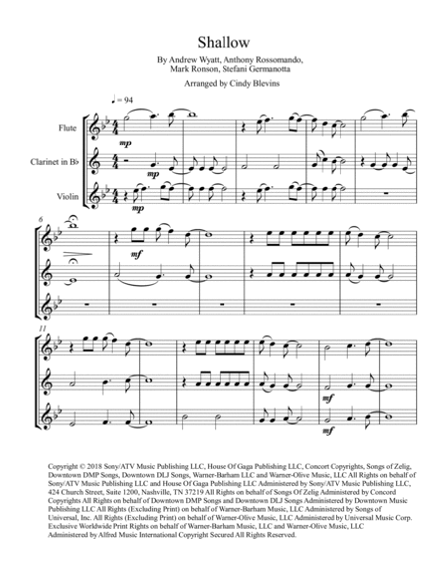 Shallow Clarinet scores gallery preview page 2