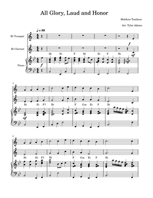All Glory, Laud and Honor (Trumpet and Clarinet Duet with Piano)