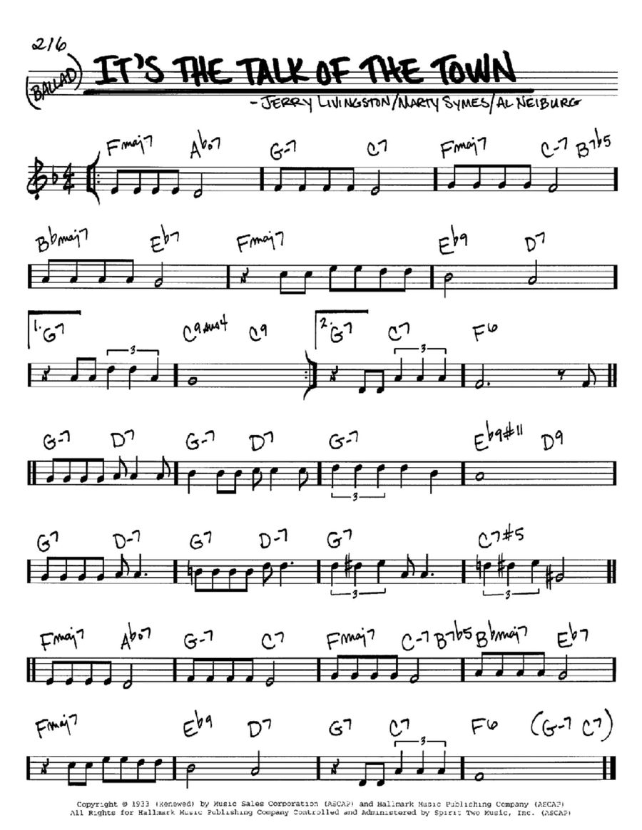 It's The Talk Of The Town Piano scores gallery preview page 1