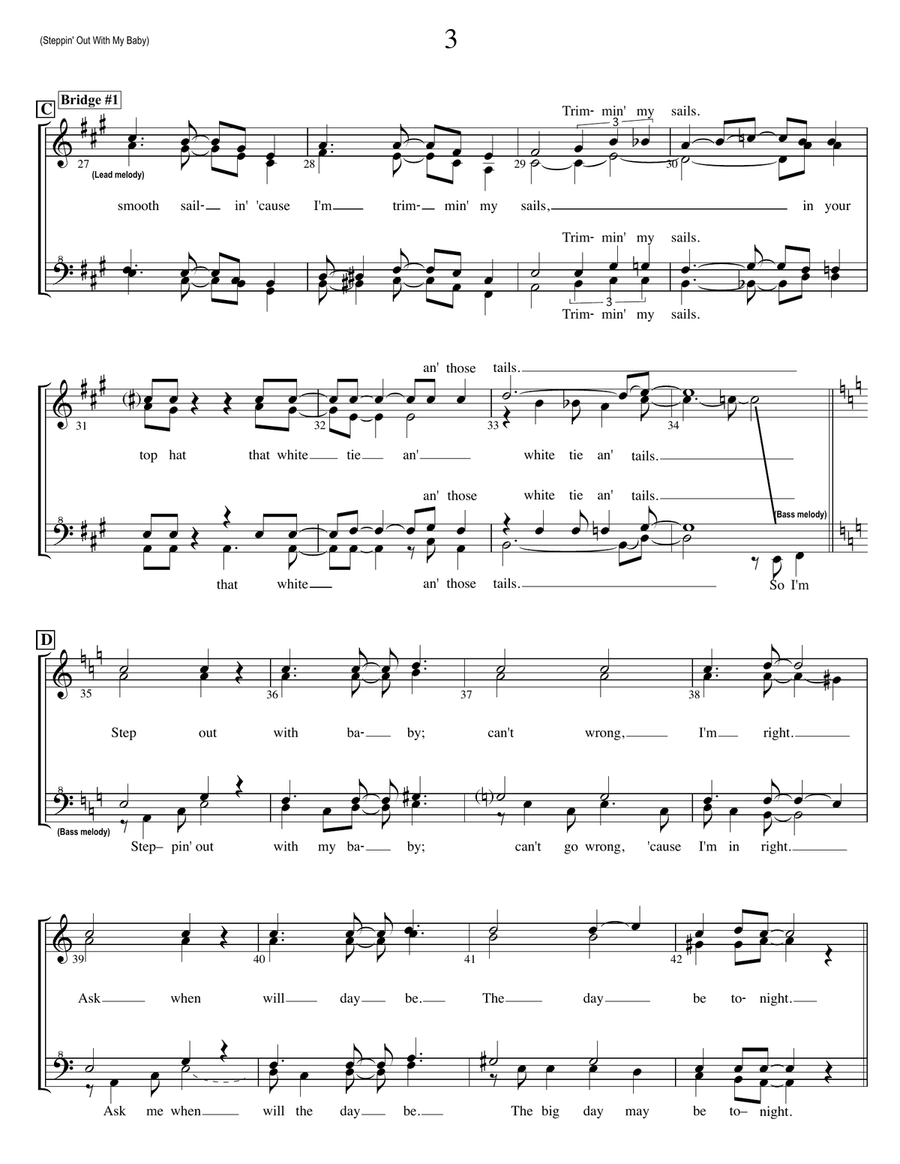 Steppin' Out With My Baby SSAA scores gallery preview page 3