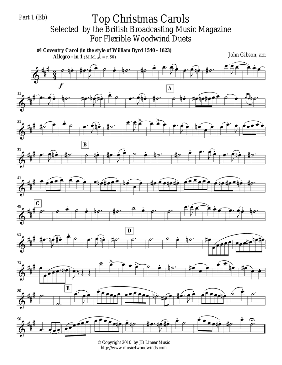 Coventry Carol for Woodwind Duet Woodwind Duet scores gallery preview page 6