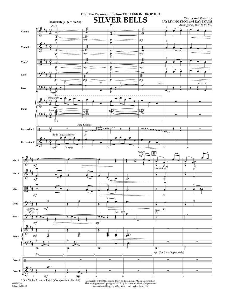 Silver Bells - Full Score String Orchestra scores gallery preview page 1