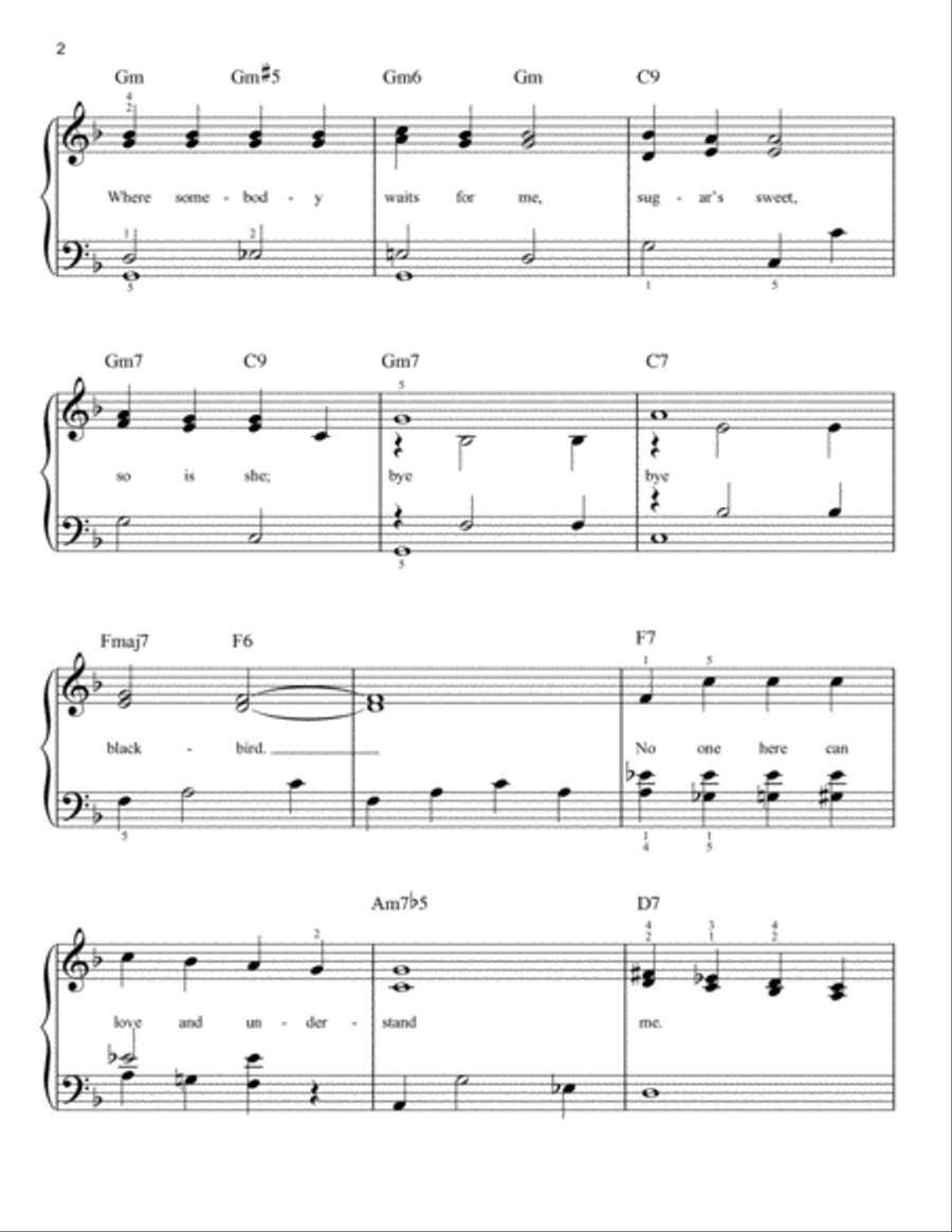 Bye Bye Blackbird Bye Bye Blackbird Easy Piano scores gallery preview page 2