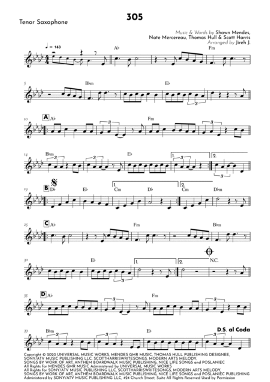305 Tenor Saxophone scores gallery preview page 2