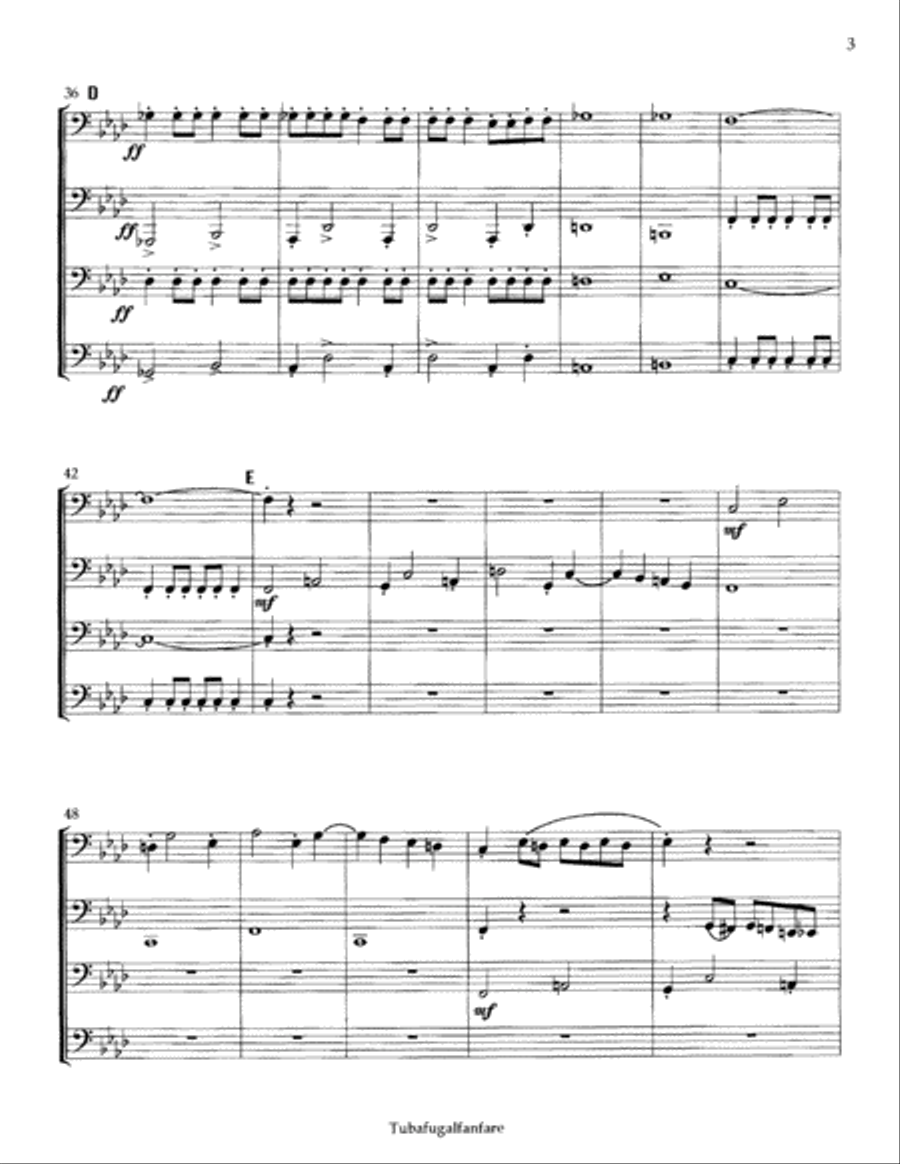 TUBAFUGALFANFARE Tuba Quartet scores gallery preview page 4