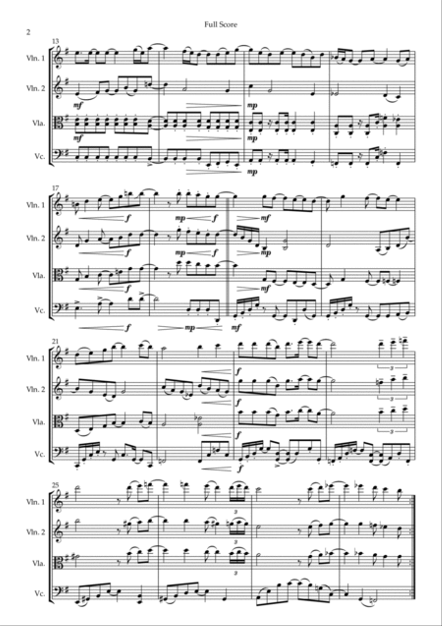 How Deep Is Your Love String Quartet scores gallery preview page 2