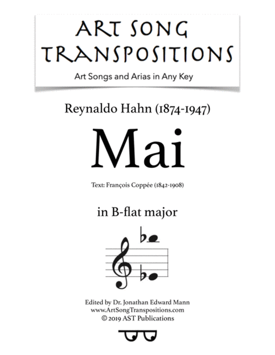 HAHN: Mai (transposed to B-flat major)