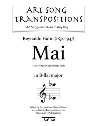 Book cover for HAHN: Mai (transposed to B-flat major)