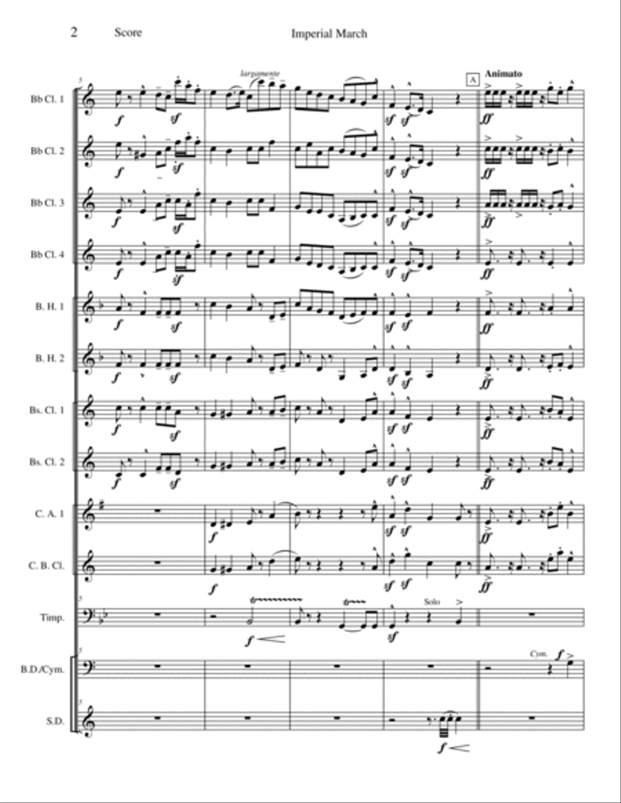 Imperial March - Opus 32 Clarinet Choir scores gallery preview page 2