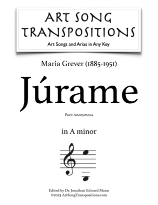 GREVER: Júrame (transposed to A minor)