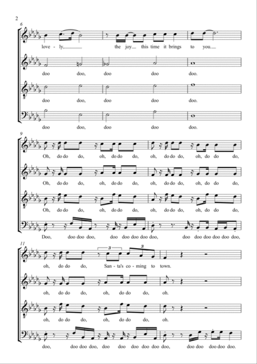 Santa's Coming For Us 4-Part scores gallery preview page 2