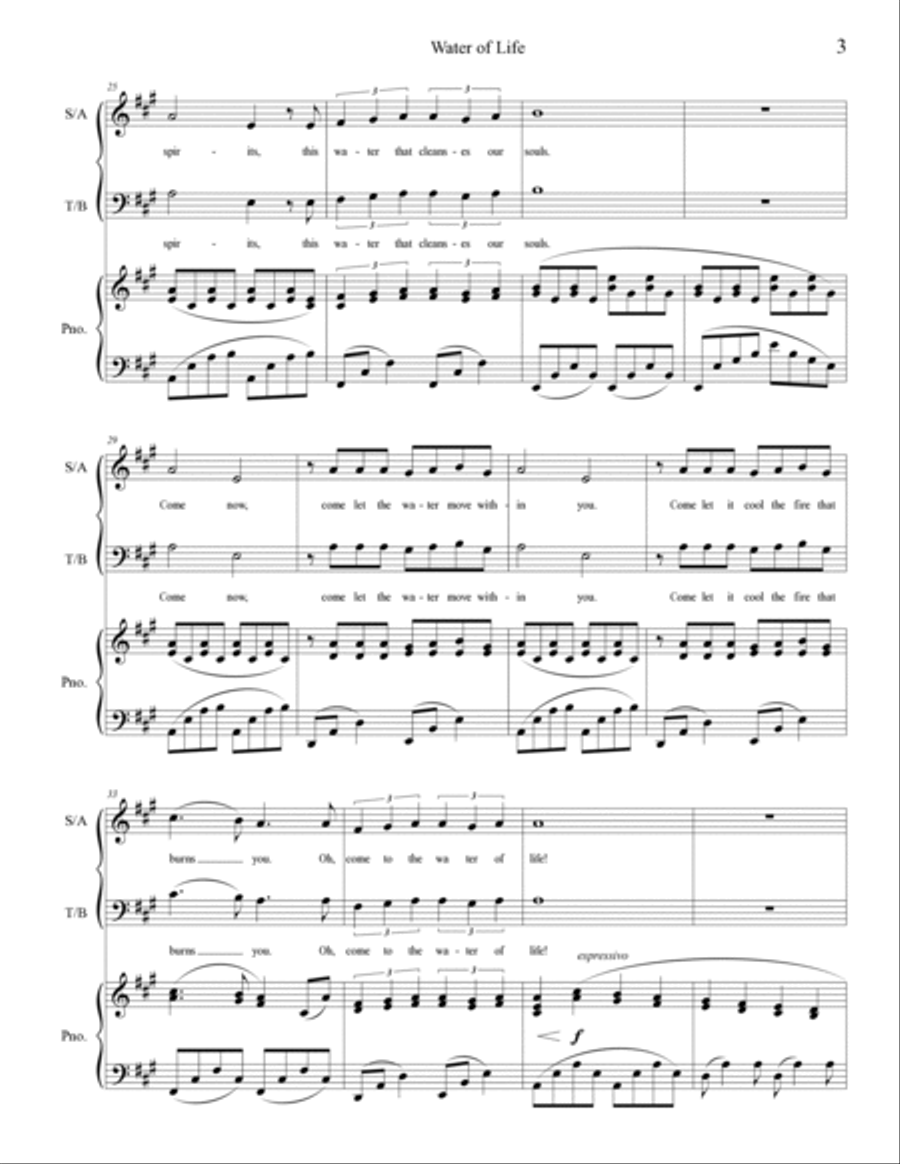 Water of Life (SATB) 4-Part scores gallery preview page 4