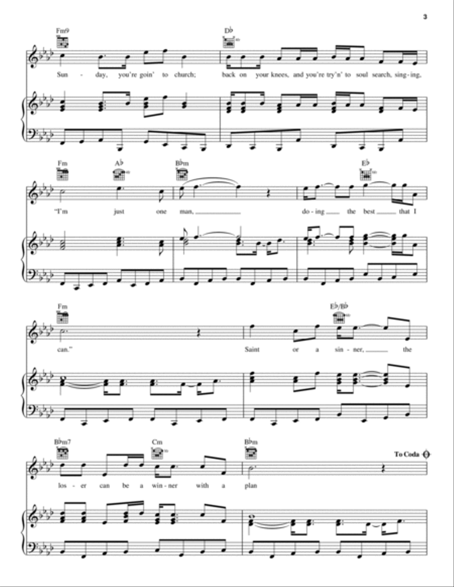Livin' Off The Land Piano, Vocal, Guitar scores gallery preview page 3