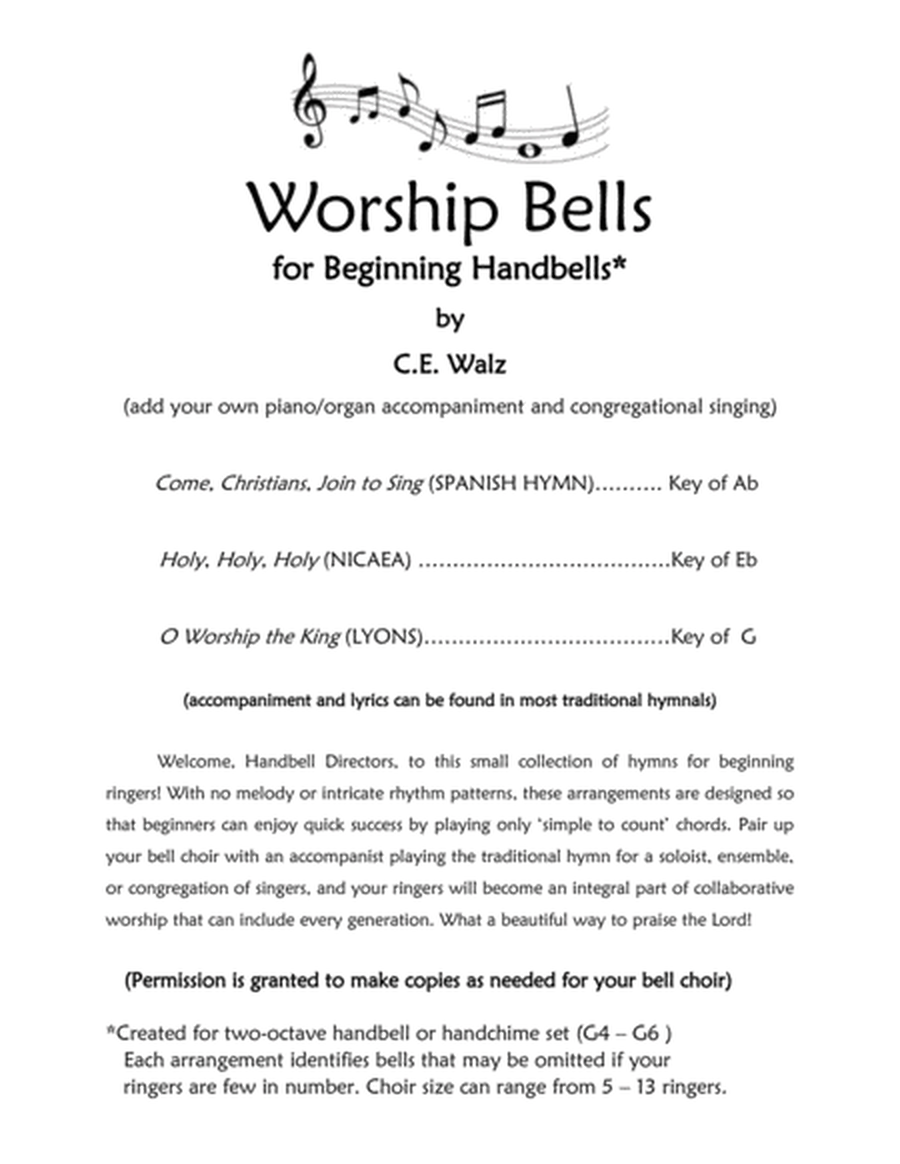 WORSHIP BELLS - three hymns for beginning handbells image number null