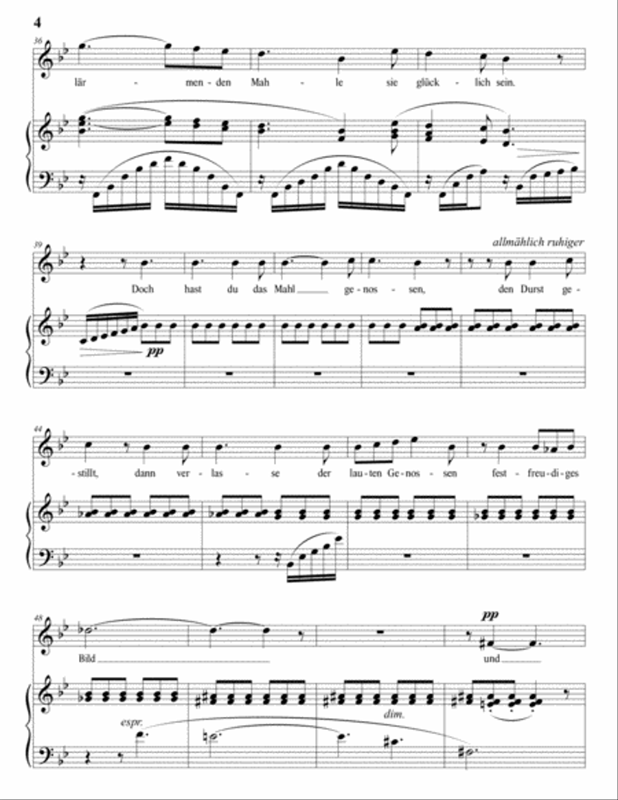 STRAUSS: Heimliche Aufforderung, Op. 27 no. 3 (in 3 high keys: B-flat, A, A-flat major) Voice scores gallery preview page 5