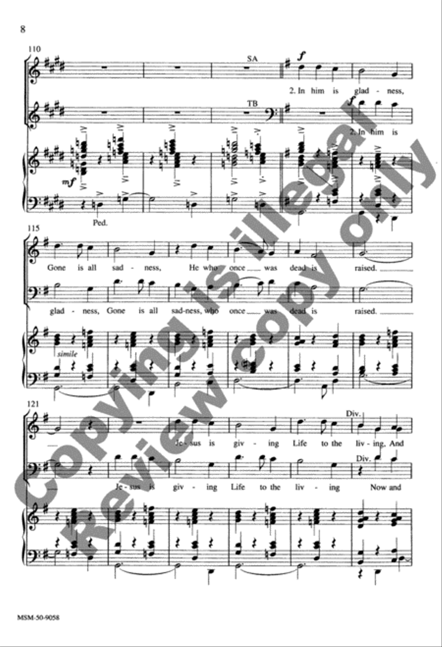 In Thee Is Gladness 4-Part scores gallery preview page 21