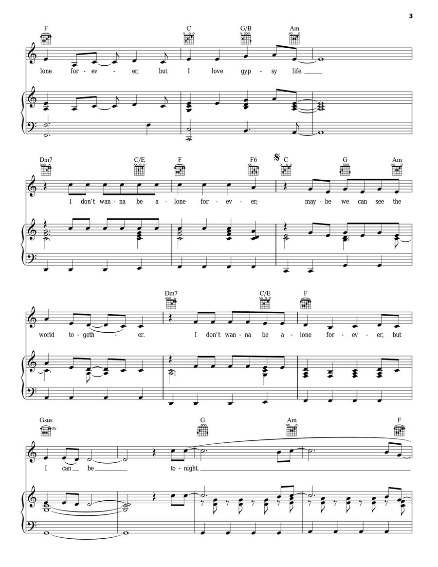 Gypsy Gypsy Piano, Vocal, Guitar scores gallery preview page 3
