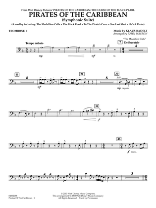 Pirates Of The Caribbean (Symphonic Suite) (arr. John Wasson) - Trombone 1