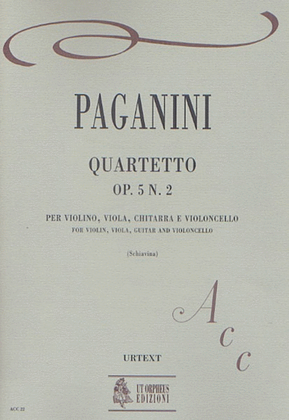 Book cover for Quartet Op. 5 No. 2 for Violin, Viola, Guitar and Violoncello